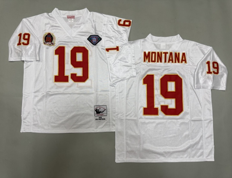 Men 2025 Kansas City Chiefs #19 Montana white Throwback Limited NFL Jersey style 002